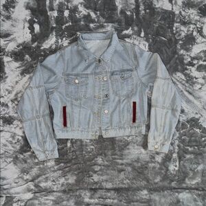 NWOT Large Hand Painted Indiana University Jean Jacket